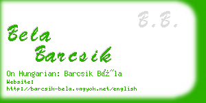 bela barcsik business card